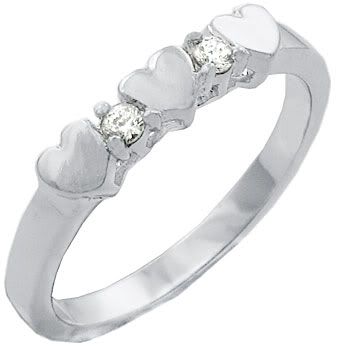 Charming .18 Carat Diamond Heart Ring  