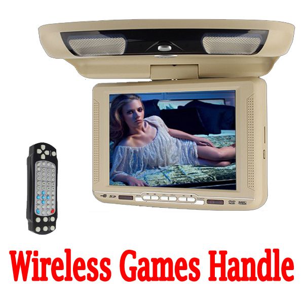   IR 10.4 LCD Car Roof Mount DVD Player Radio USB SD 32bit Games+Handle