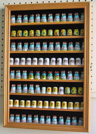   Display Case Shadow Box Wall Cabinet, hardwood, with door Oak Finish