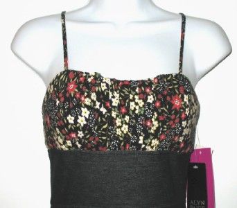 NWT Black Floral ALYN PAIGE Jrs Plus Tiered Dress 3 4  