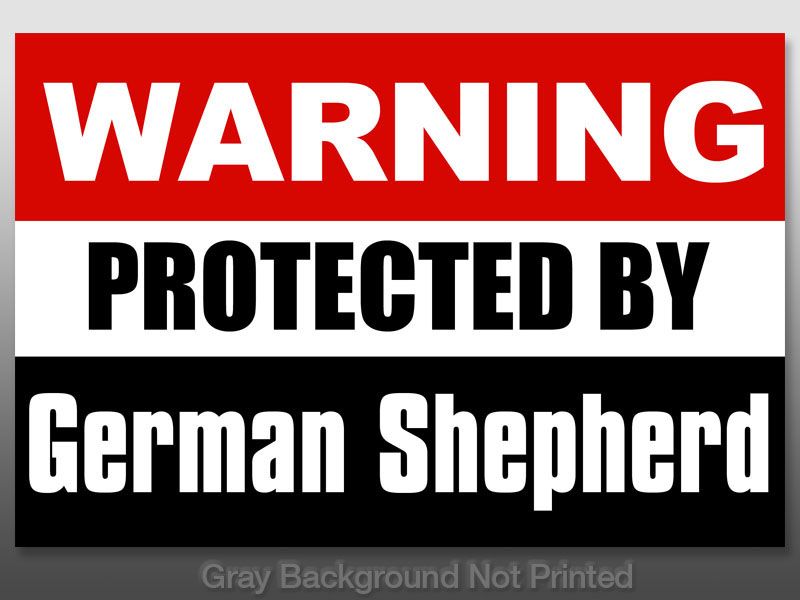Warning Protected by German Shepherd Sticker  decal dog  