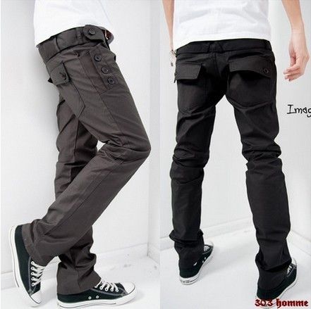 Mens Slim Fit UK Stylish Straight Casual Pant Trousers  