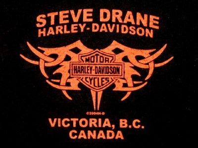 HARLEY DAVIDSON Flaming Heart Womens Victoria, B.C. Canada Shirt 