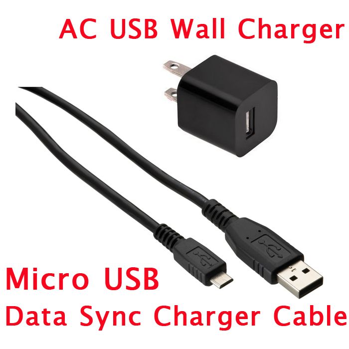   USB Wall+Data Cable Charger For BlackBerry Samsang HTC LG Smartphones