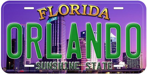 Orlando Florida Metal Car Auto Novelty License Plate  