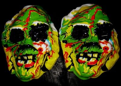 Bulk Lot 12 Plastic Zombie Face Masks New Fun Novelty Horror Party 