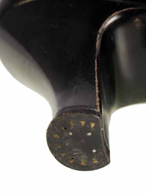 Vintage Black Mary Jane Patent Leather Shoes High Heels 1920 NIB EU 38 