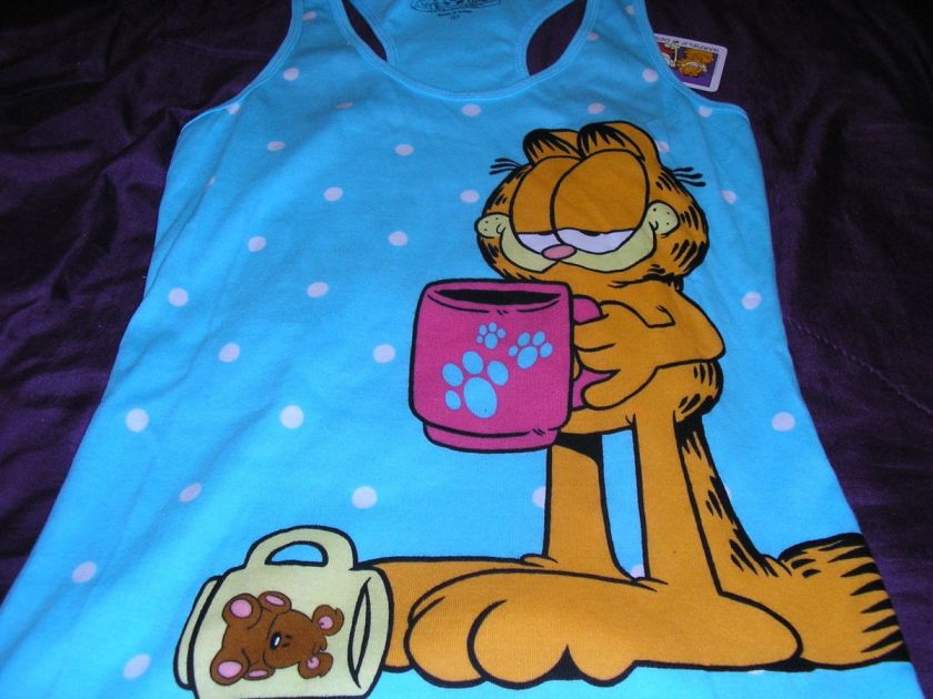 Garfield Womens Shorts Pajama Set Coffee Powered  