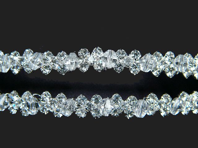 Graceful 2 Lines Clear Crystals Alloy Wedding Bridal Headbands
