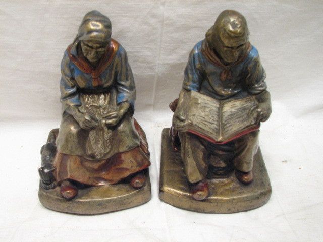 DARBY & JOAN ARMOR BRONZE CLAD BOOKENDS BOOK ENDS YUSC  