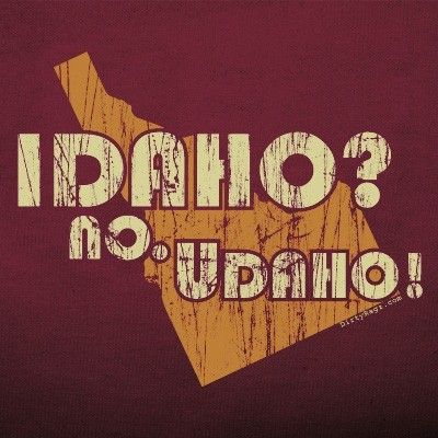Idaho NO Udaho T shirt potatoes FUNNY potatoe gag WOMEN  